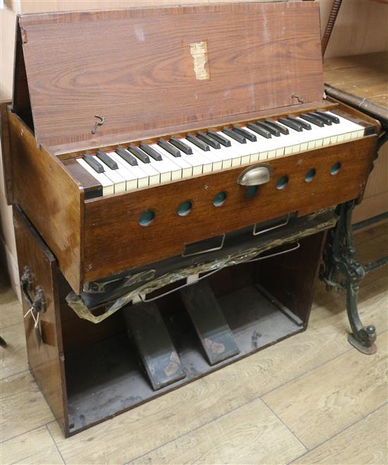 A 19th century portable harmonium W.79cm